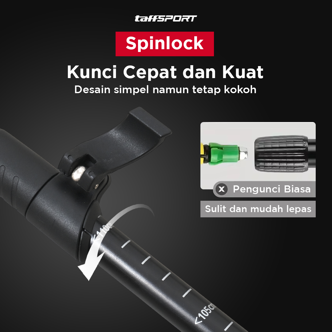 TaffSPORT Tongkat Hiking Trekking Pole 110cm Foldable 30cm - 101
