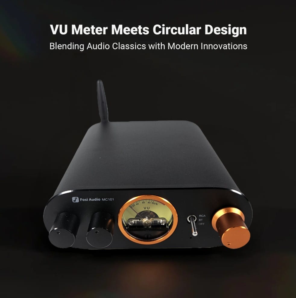 Fosi Audio Mini Bluetooth Stereo Amplifier With VU Meter - MC101