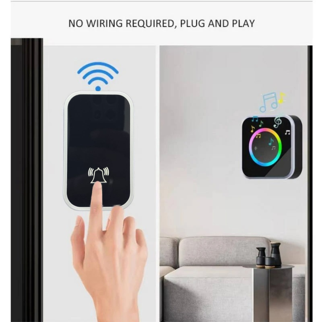 Zheyi Bel Pintu Wireless Door Bell Waterproof RGB EU Plug 59 Chimes - D88