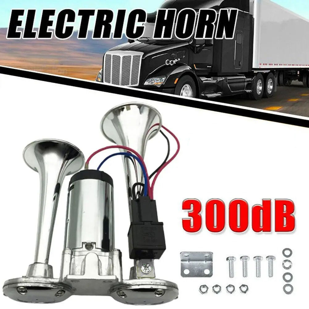 HX Klakson Terompet Truk Mobil Double Tube Horn Zinc Alloy 300dB 24V - H2