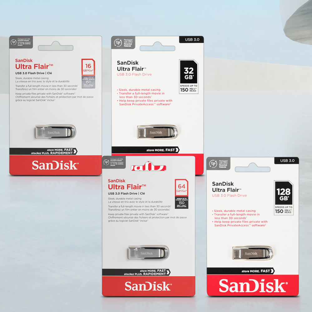 SanDisk Ultra Flair Flashdisk USB 3.0 Fast Read High Speed Metal Case - SDCZ73