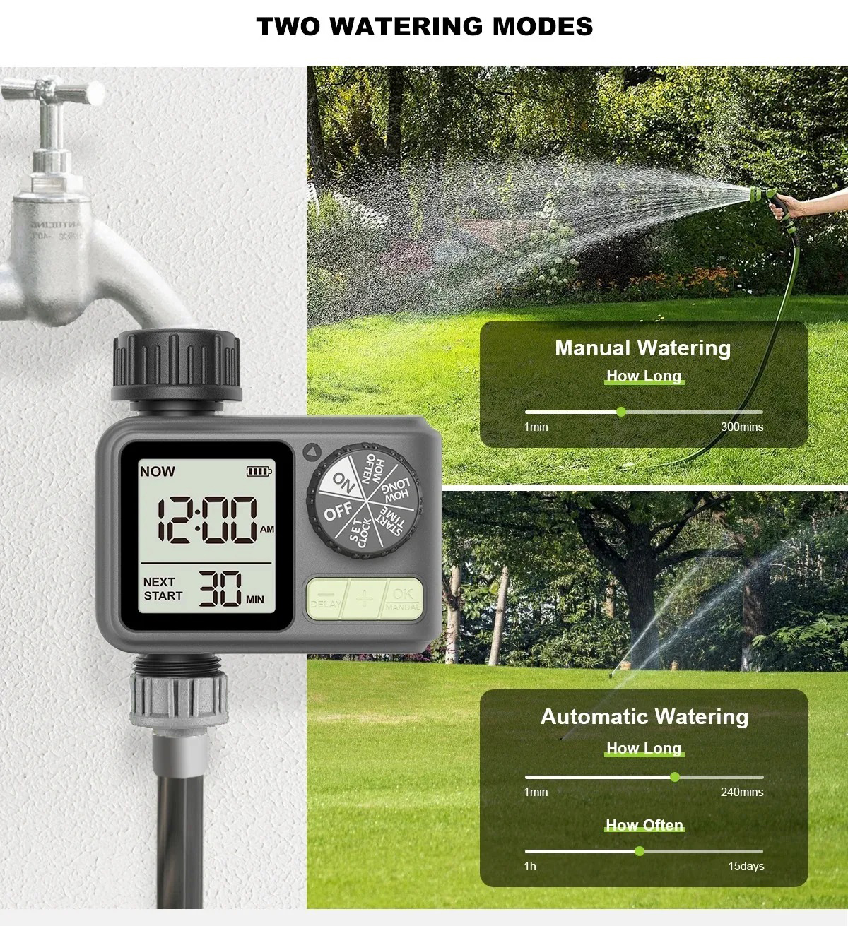 HICUT Timer Penyiram Tanaman Digital Watering Sprinkler IPX5 - HCT-M05