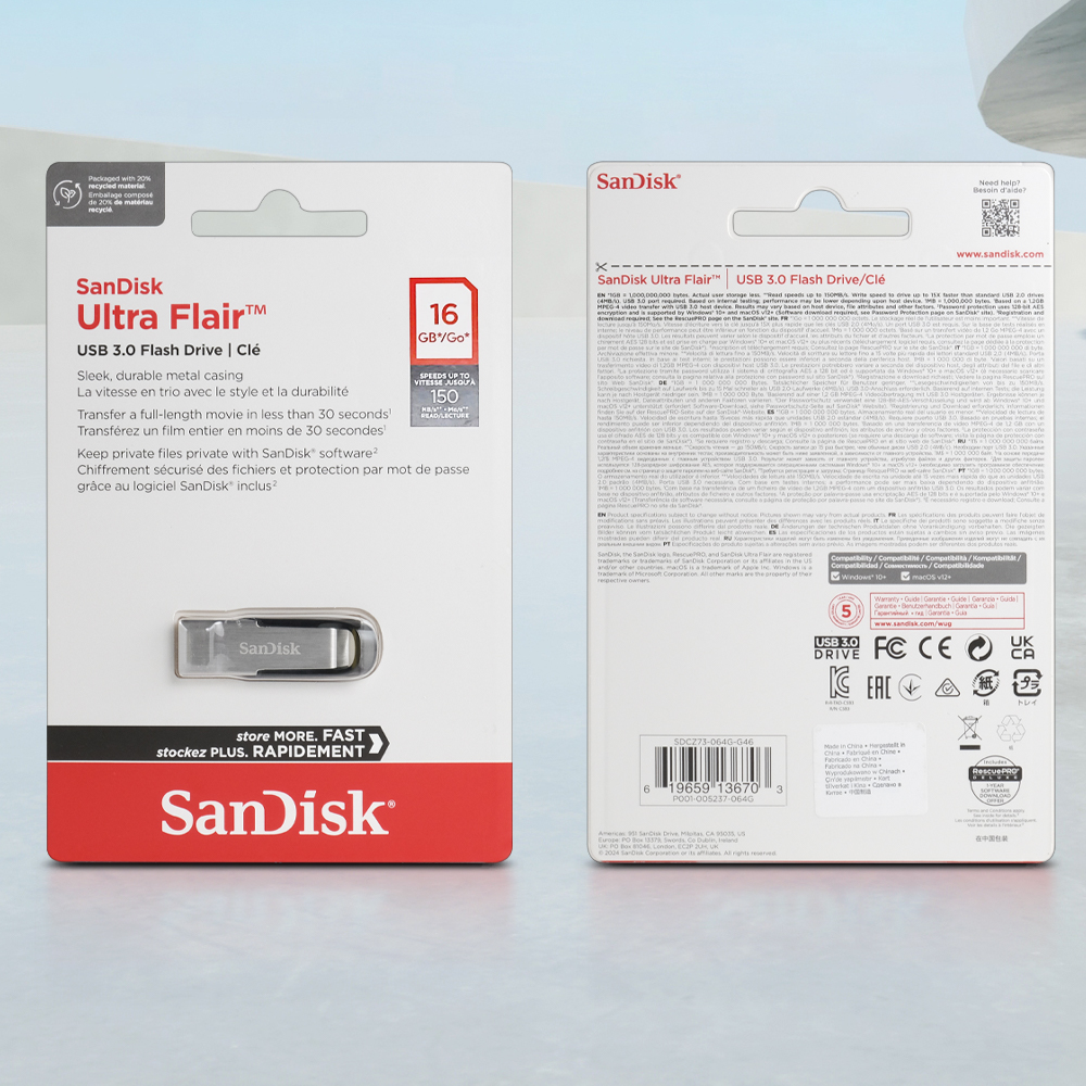 SanDisk Ultra Flair Flashdisk USB 3.0 Fast Read High Speed Metal Case - SDCZ73