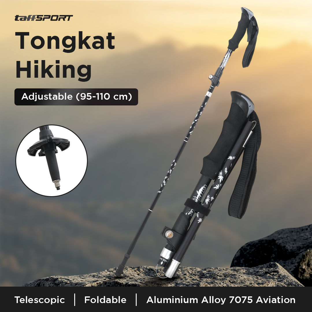 TaffSPORT Tongkat Hiking Trekking Pole 110cm Foldable 30cm - 101