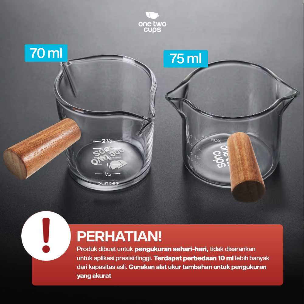 One Two Cups Gelas Takar Espresso Measuring Cup Double Mouth - S08 - Gambar 6