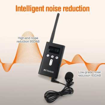 RETEKESS Audio Tour Guide Wireless Transmitter 49 Channel Mic 4200mAh - T130S