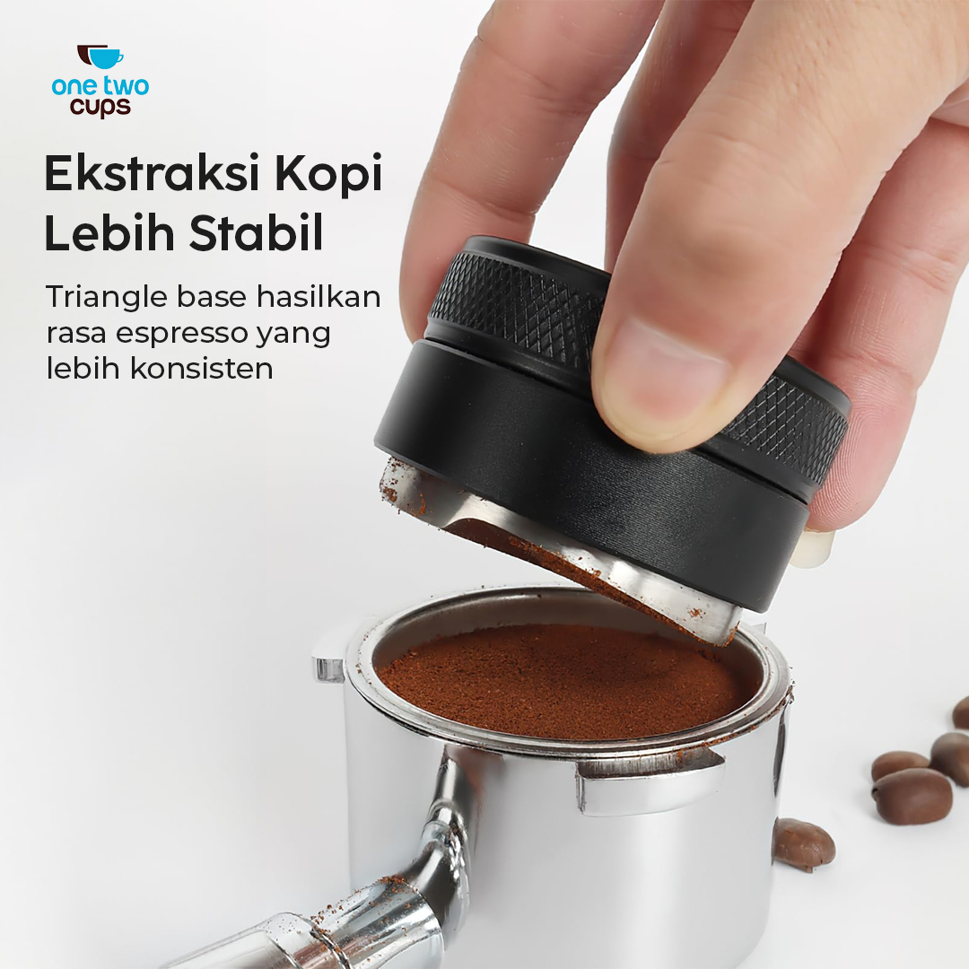 One Two Cups Tamper Kopi Triangle Press Coffee Powder Stainless Steel - 3153