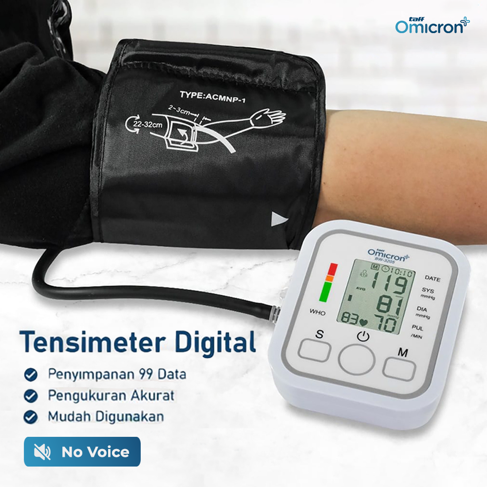 TaffOmicron Tensimeter Digital Pengukur Tekanan Darah Dual Power - BW-3205