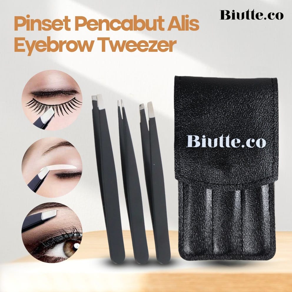 Biutte.co Pinset Pencabut Alis Eyebrow Tweezer 3 PCS - HJ-E92