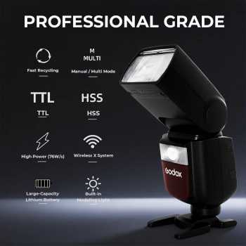 Godox Flash Kamera Canon Wireless Adjustable Focus TTL 2980mAh 76Ws - V860IIIC