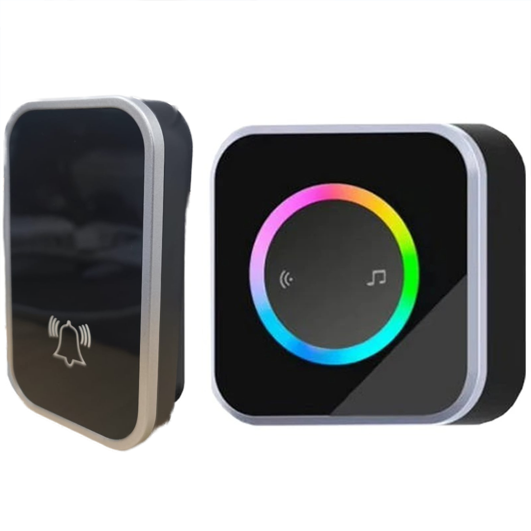 Zheyi Bel Pintu Wireless Door Bell Waterproof RGB EU Plug 59 Chimes - D88