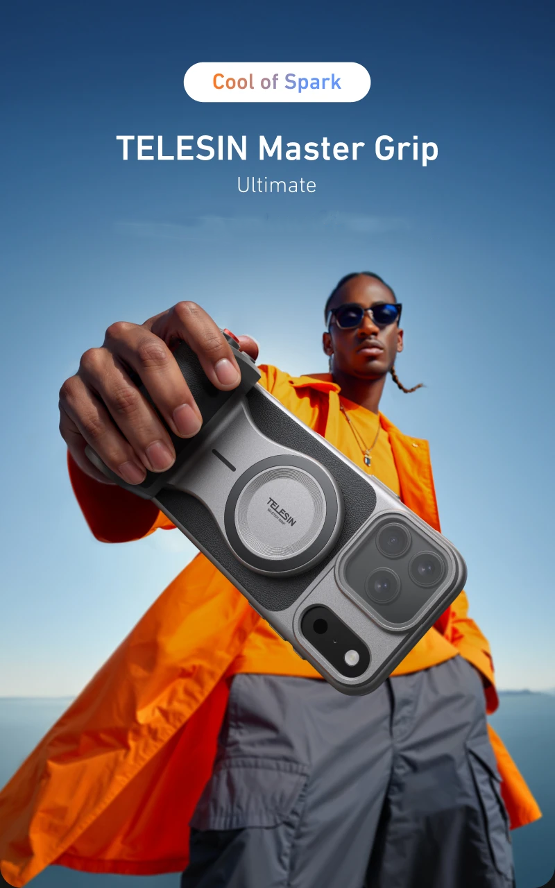 TELESIN Master Grip Ultimate for iPhone 17 Pro Max with Phone Case - P5-MP-003