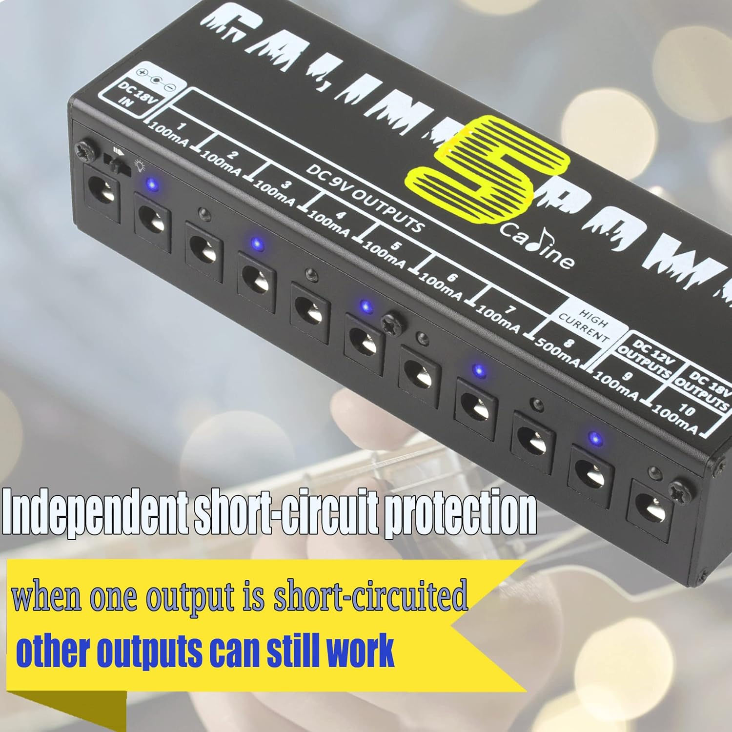 Caline Power Supply 10 Isolated Output EU Adaptor Pedal Effect Gitar - CP-05