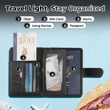 Deziliao Dompet Passport Kulit Travel Card Holder Leather PU - YX10