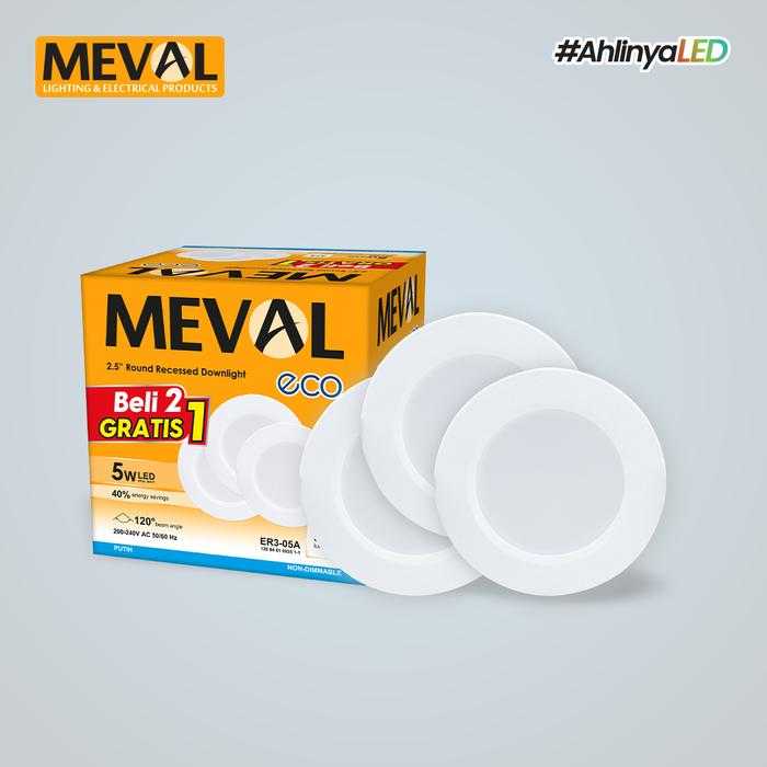Jual MEVAL LED Round Recessed Downlight Eco - Multipack 5W