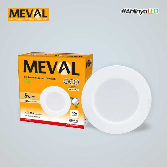 Jual MEVAL LED Round Recessed Downlight Eco - 5W Warmwhite