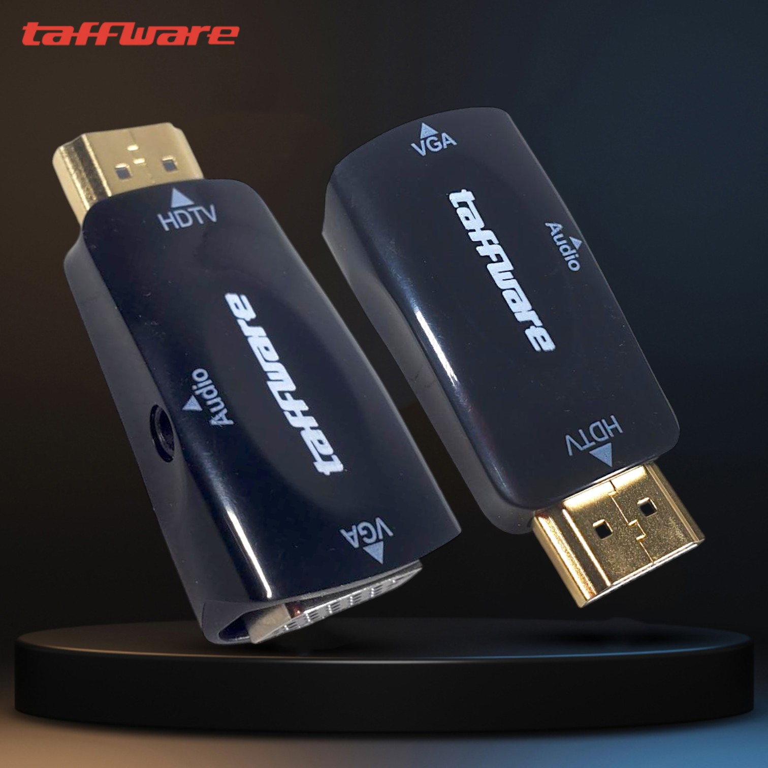 Taffware Converter Adaptor HDMI ke VGA dan AUX 1080P Proyektor Monitor - S-PC-0389