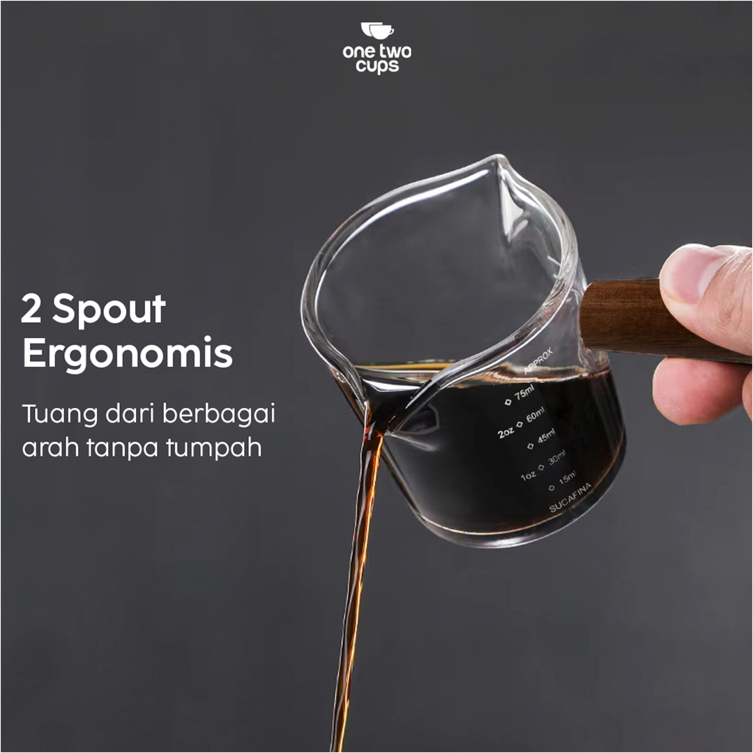 One Two Cups Gelas Takar Espresso Measuring Cup Double Mouth - S08 - Gambar 2