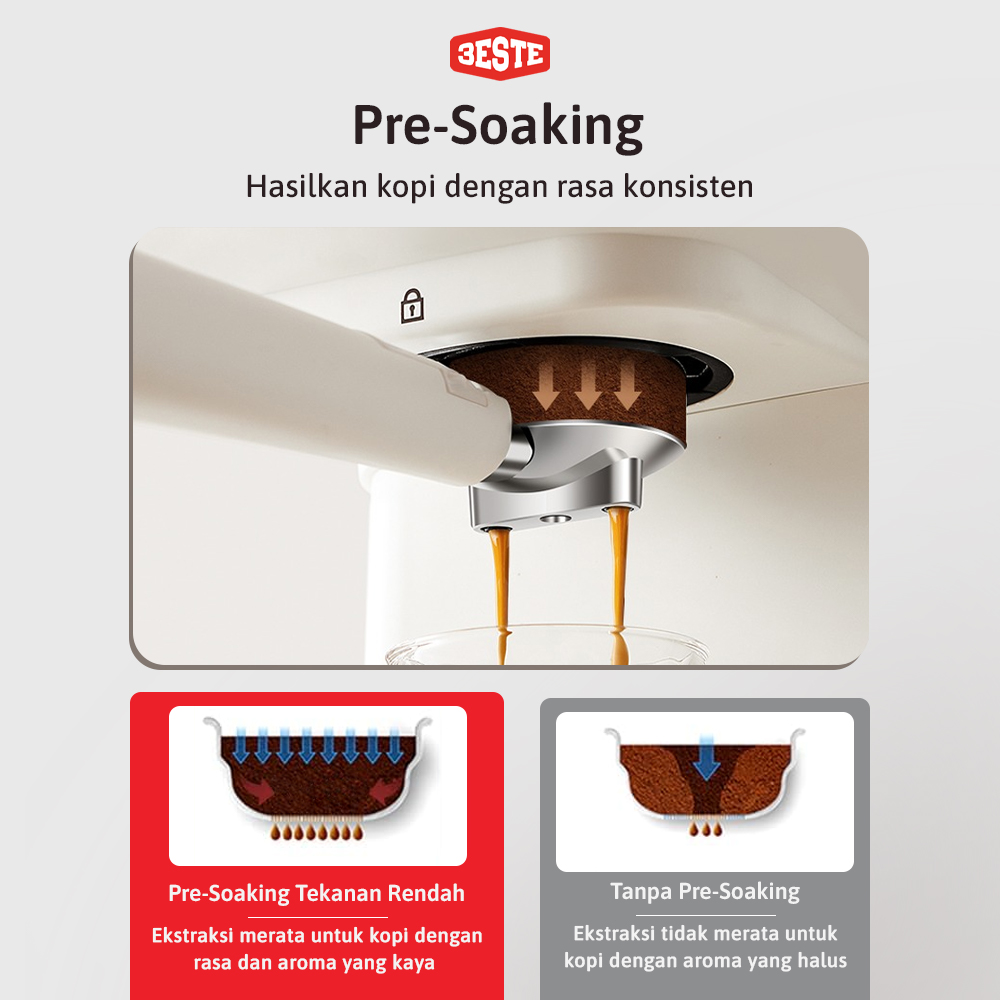 3ESTE Mesin Kopi Espresso Coffee Frothing 20 Bar 1050W 1.5L - CM3120