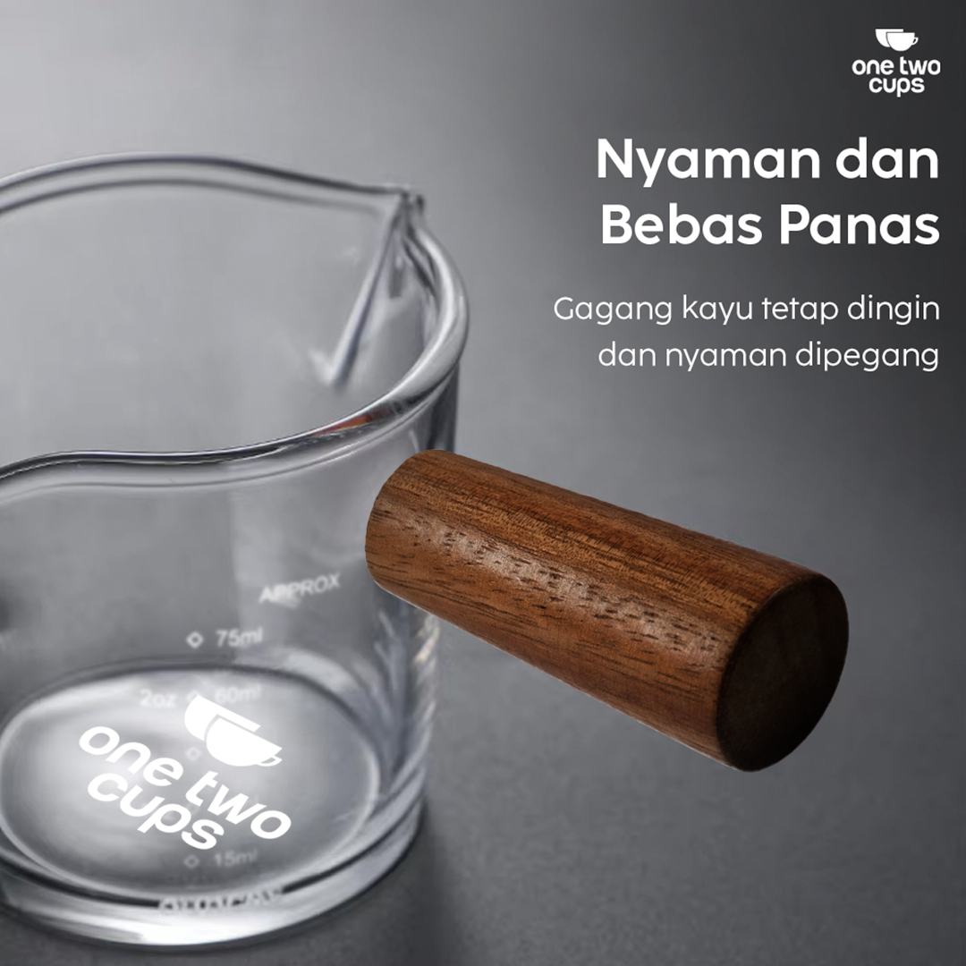 One Two Cups Gelas Takar Espresso Measuring Cup Double Mouth - S08 - Gambar 4