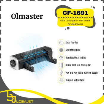 OLMASTER CF-1691 - USB Cooling Fan with Stand for All Devices
