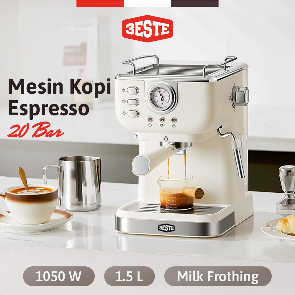 3ESTE Mesin Kopi Espresso Coffee Frothing 20 Bar 1050W 1.5L - CM3120