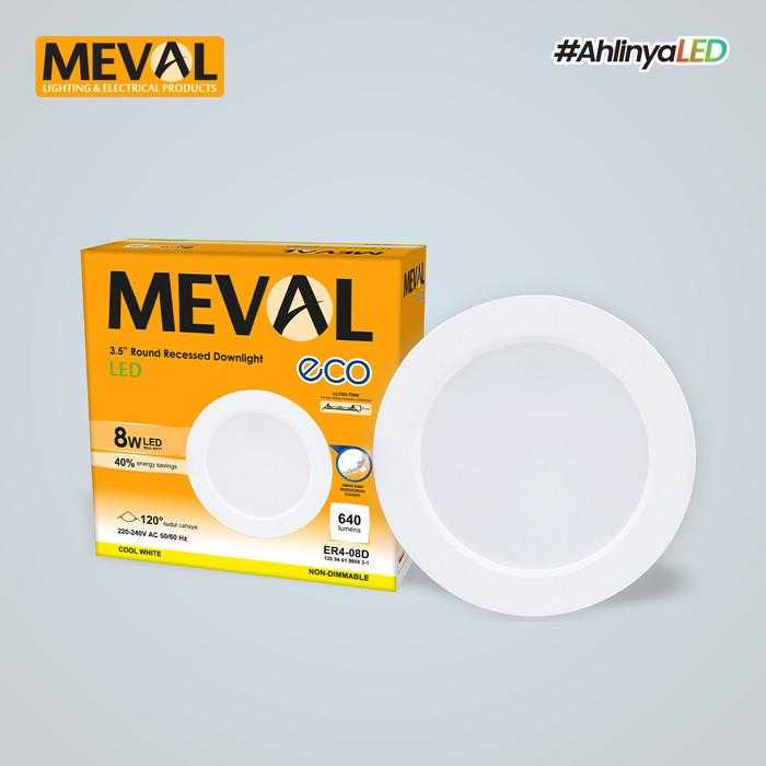 Meval Rohri Jual MEVAL LED Round Recessed Downlight Eco - 8W Coolwhite