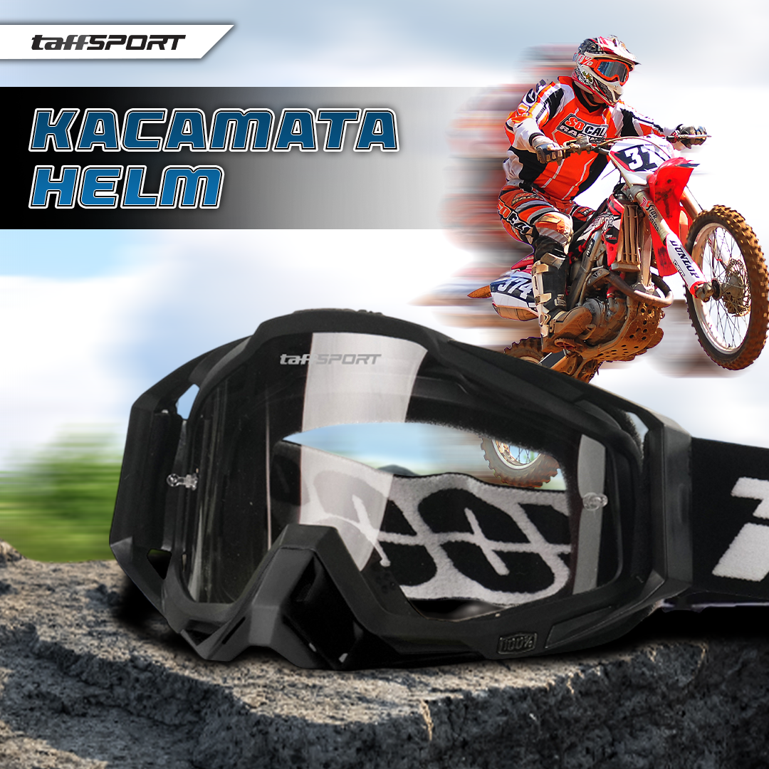 TaffSPORT Kacamata Helm Motor Goggles UV400 Protection Windproof - UV400