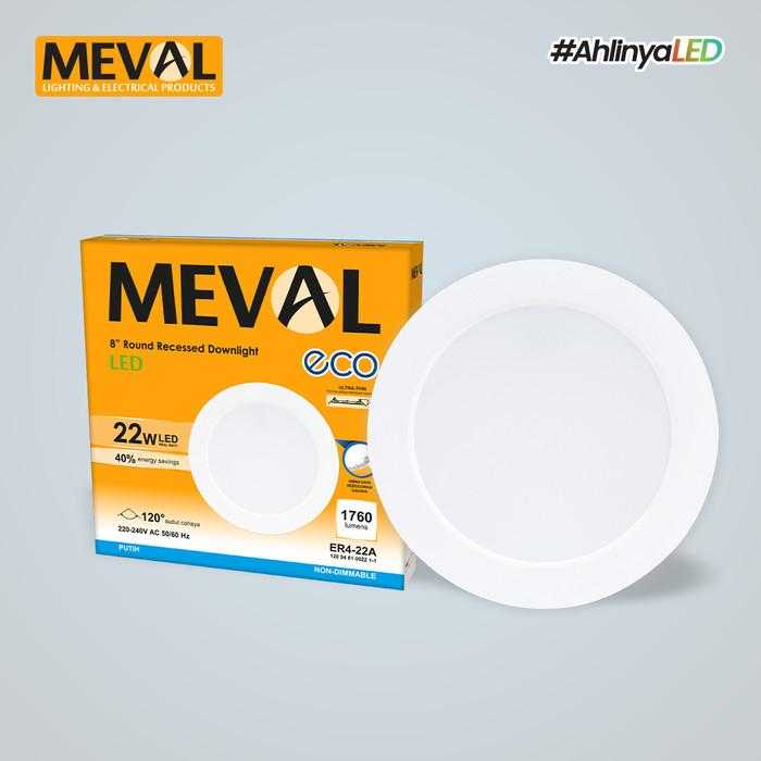 Jual MEVAL LED Round Recessed Downlight Eco - 22W Daylight