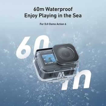 TELESIN Waterproof Case DJI Osmo Action 6 Housing Kamera Anti Fog 60M - S4-WTP-12