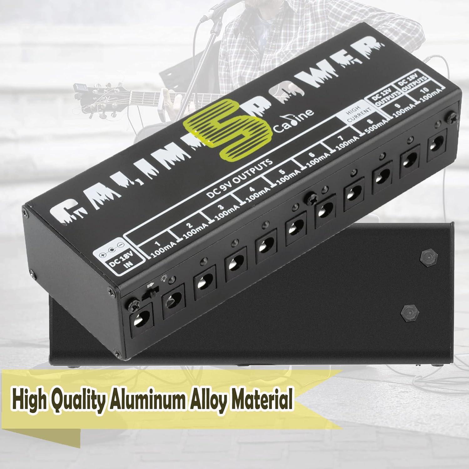 Caline Power Supply 10 Isolated Output EU Adaptor Pedal Effect Gitar - CP-05