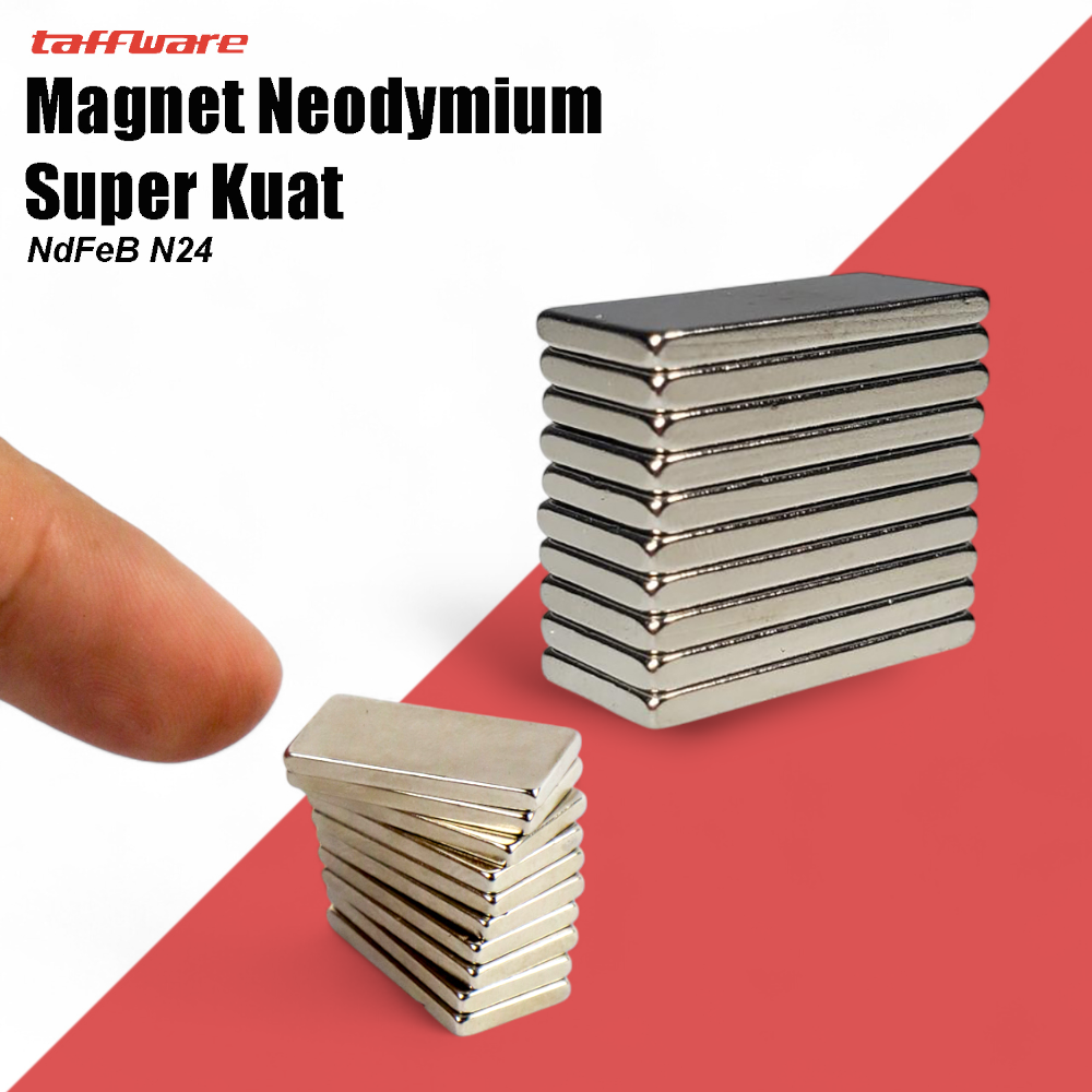 Taffware Strong Neodymium Magnet NdFeB N35 19x9x1.6mm 10 PCS - MAG1
