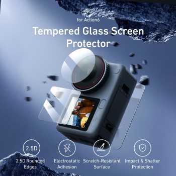 TELESIN Tempered Glass Protective Film DJI Osmo Action 6 Two Set - S6-FLM-26