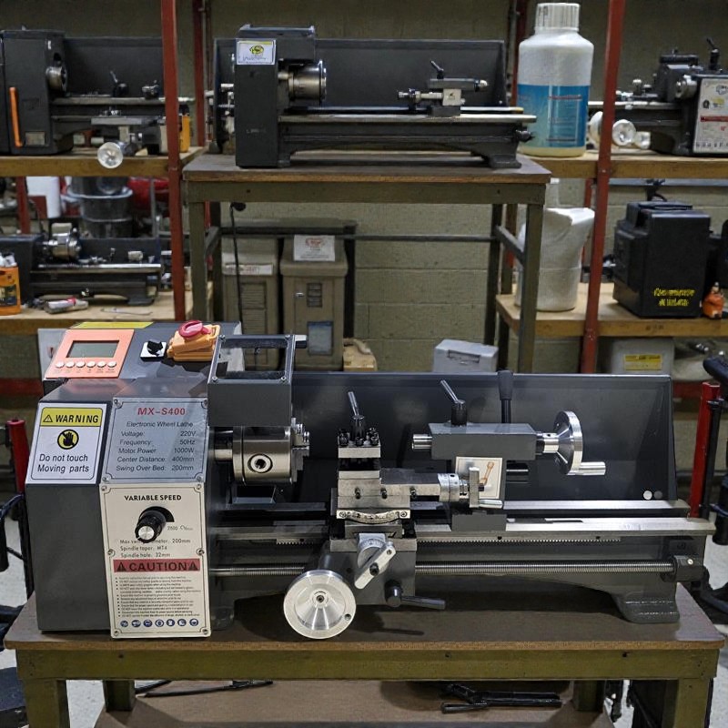 FEVOR Mesin Bubut Mini Lathe Bench High-Power Brushless 1000W 400mm - MX-S400