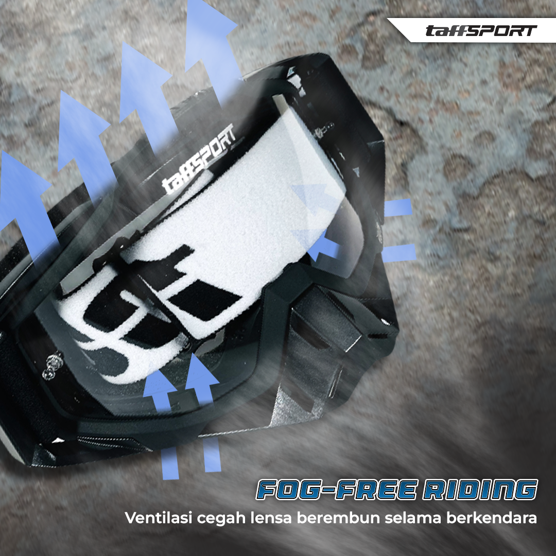 TaffSPORT Kacamata Helm Motor Goggles UV400 Protection Windproof - UV400 - Gambar 5