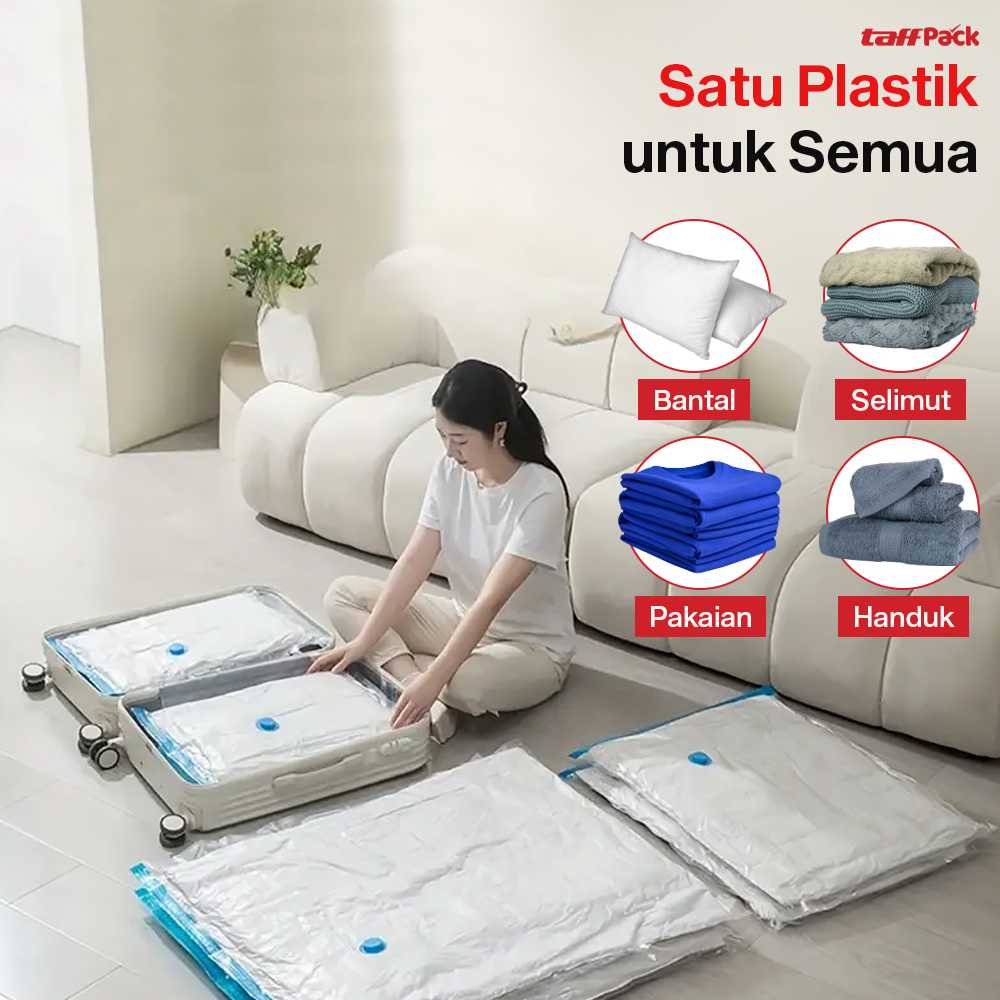 TaffPACK Kantong Plastik Vakum Pakaian Vacuum Compression Bag 1 PCS - YK-1000 - Gambar 6