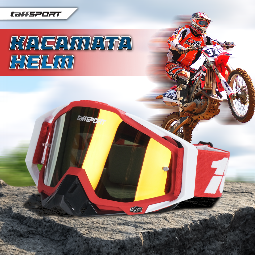 TaffSPORT Kacamata Helm Motor Goggles UV400 Protection Windproof - UV400