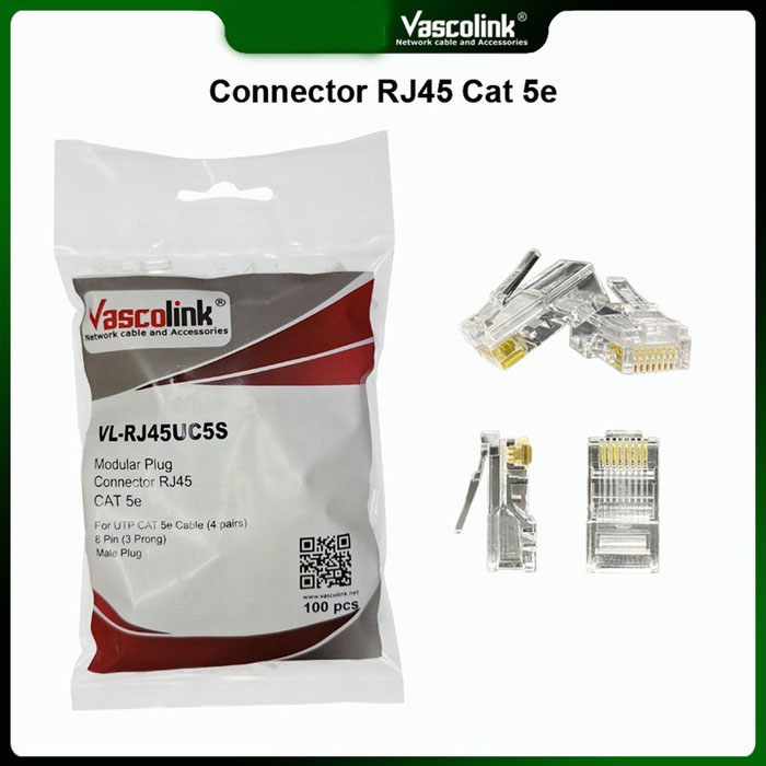 Vascolink Konektor RJ45 Cat5e 100Pcs