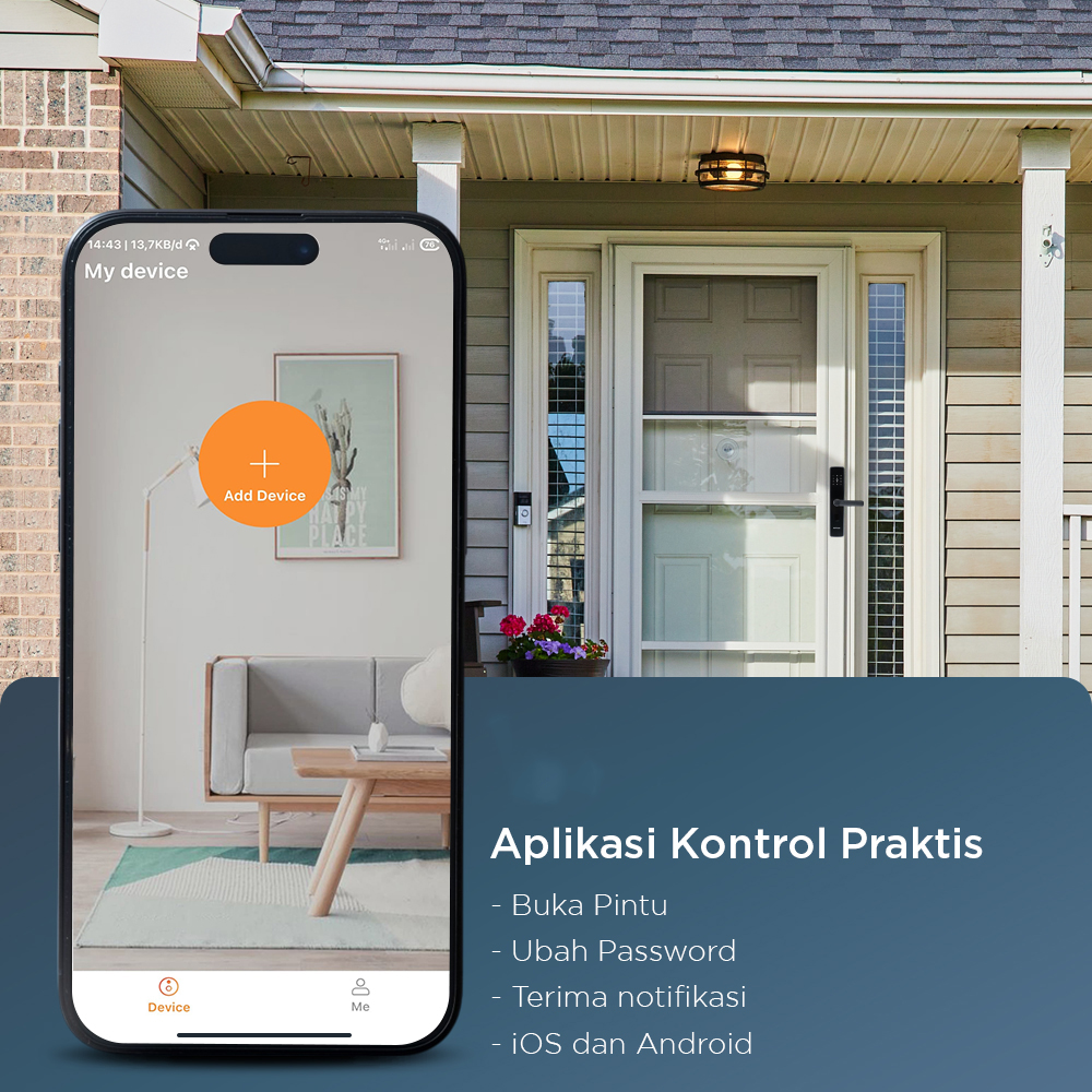 ALOY-X Smart Door Lock Eques App Fingerprint Password Digital Display - A4