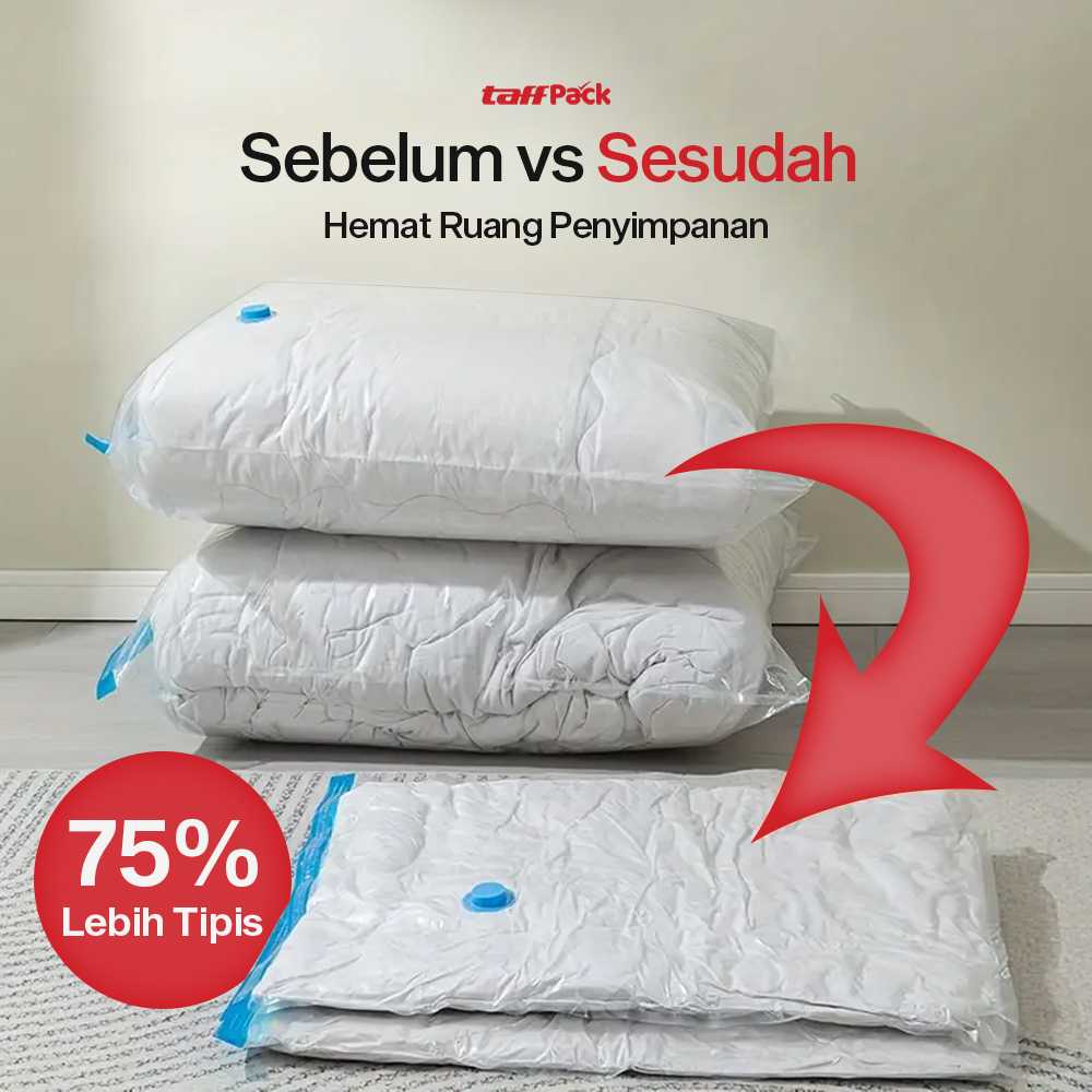 TaffPACK Kantong Plastik Vakum Pakaian Vacuum Compression Bag 1 PCS - YK-1000 - Gambar 2