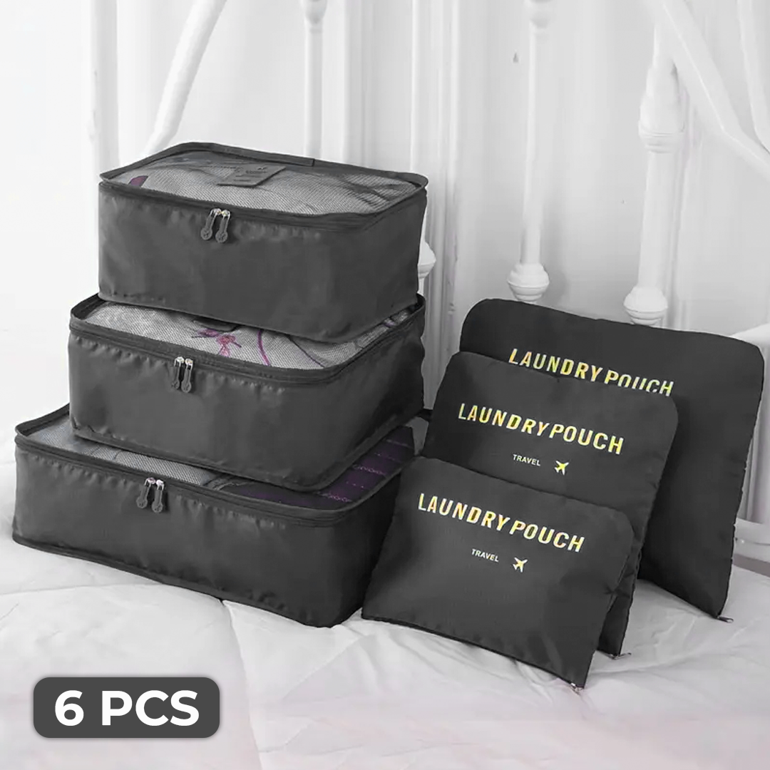 Tas Travel Bag Laundry Organizer Packing Cubes Multi Size 6 PCS
