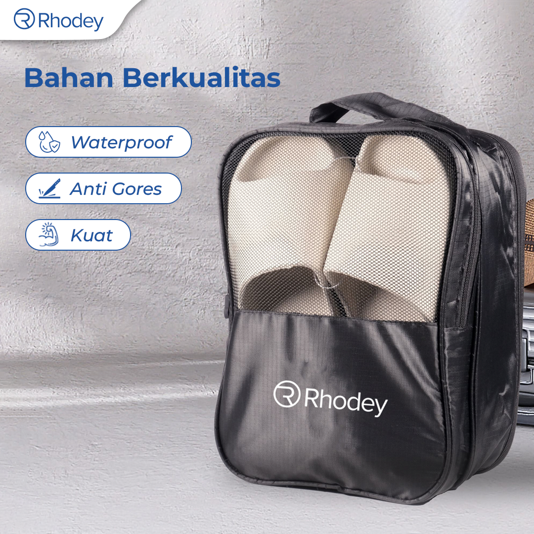 Rhodey Tas Sepatu 3 Layer Travel Organizer Shoes Bag Nylon Mesh Oxford - LK-20