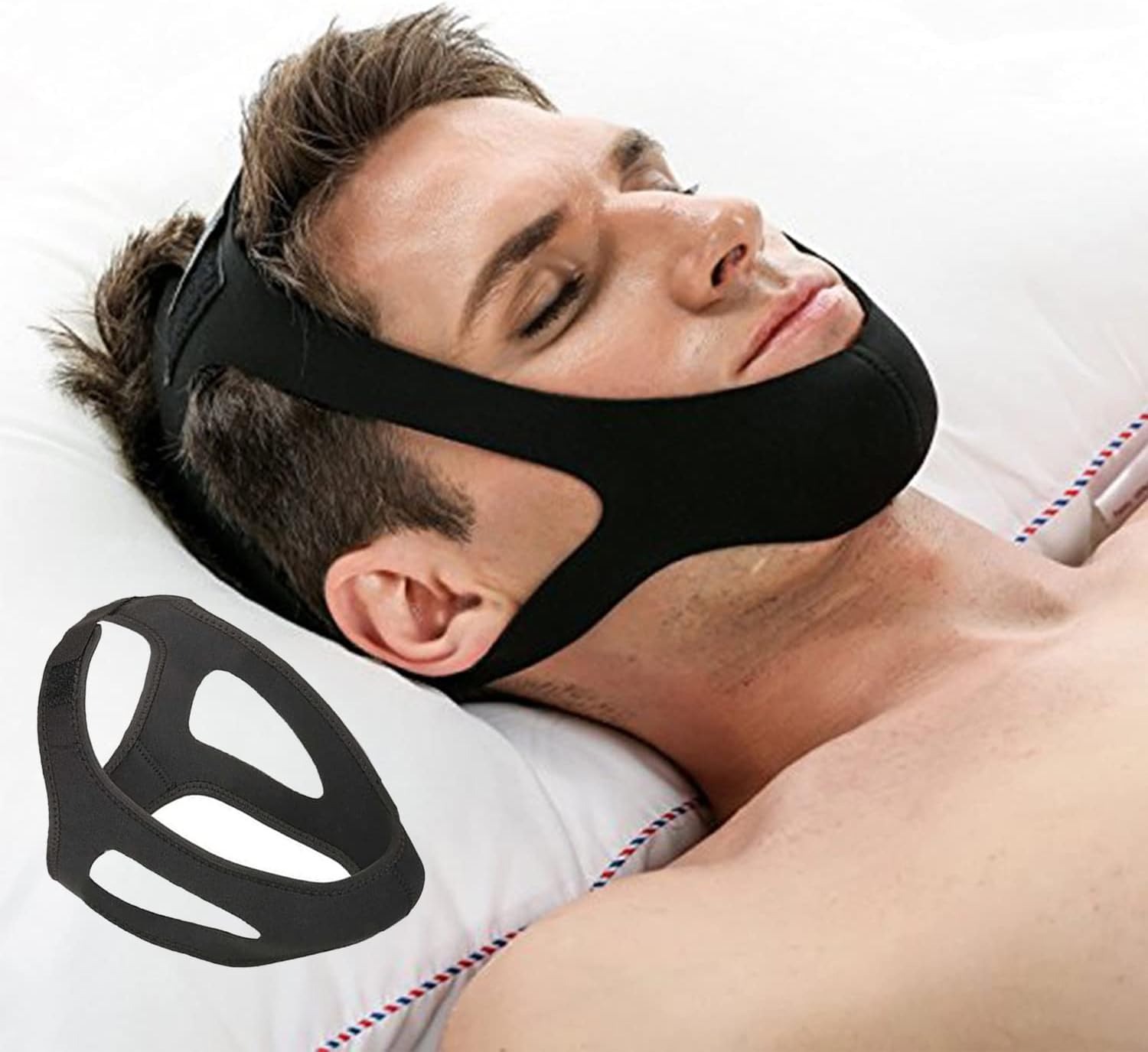 Sabuk Tidur Anti Ngorok Snoring Solution Chin Rest Band Strap - AO55