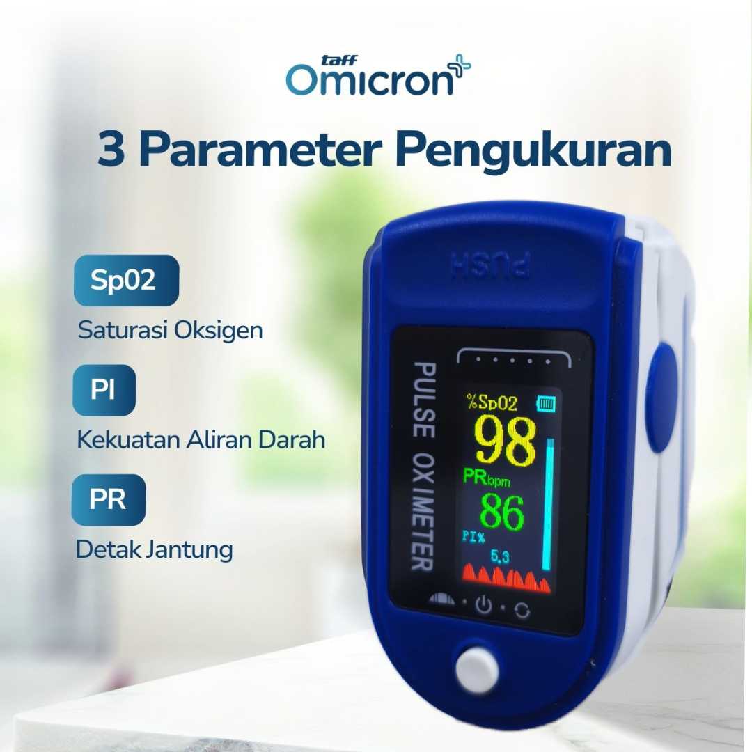TaffOmicron Fingertip Pulse Oximeter Alat Ukur Saturasi Oksigen Darah - LK88 - Gambar 3