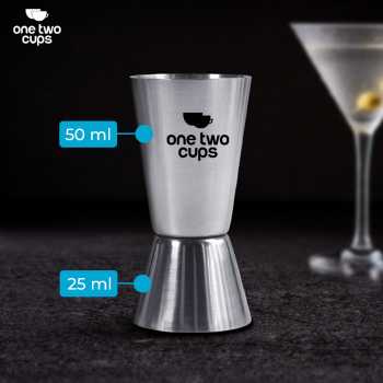 One Two Cups Gelas Ukur Bartender Double Jigger Measuring Cup - KM2