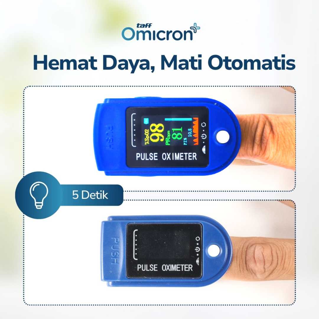 TaffOmicron Fingertip Pulse Oximeter Alat Ukur Saturasi Oksigen Darah - LK88 - Gambar 4
