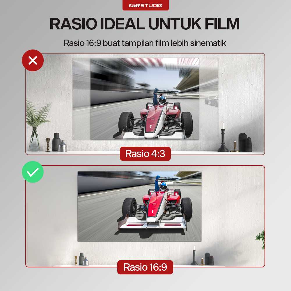 TaffSTUDIO Kain Layar Proyektor Anti-Light Ambient Screen Curtain 16:9 - L21 - Gambar 4