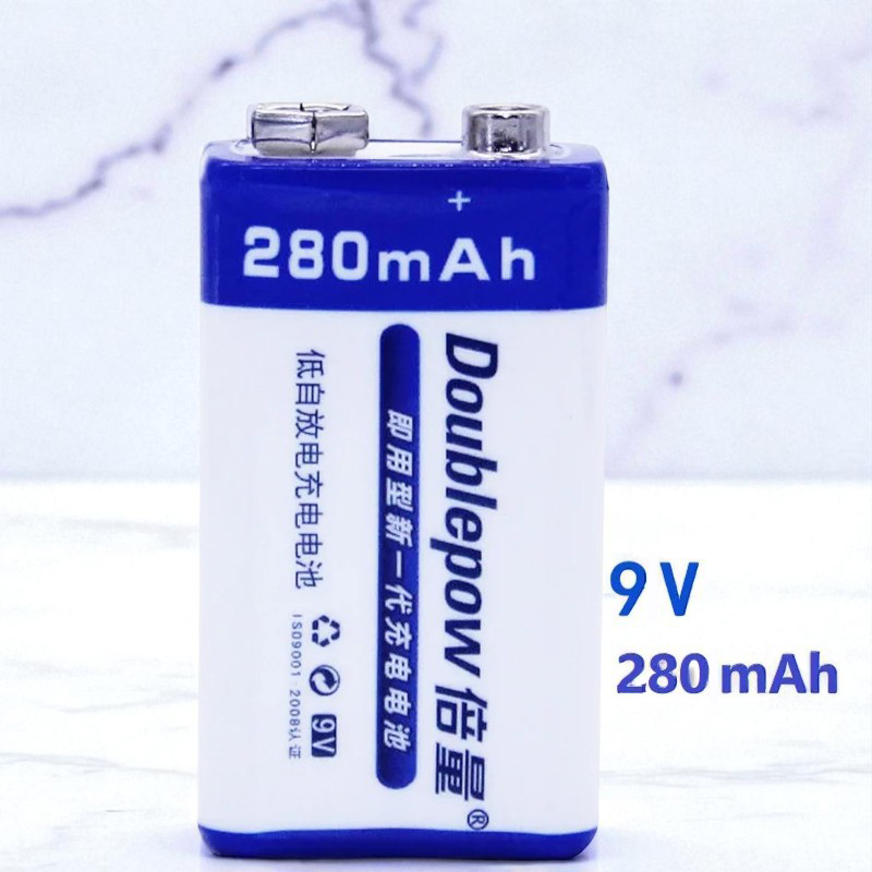 Doublepow Baterai Rechargeable Ni-MH 9V 280mAh 1 PCS