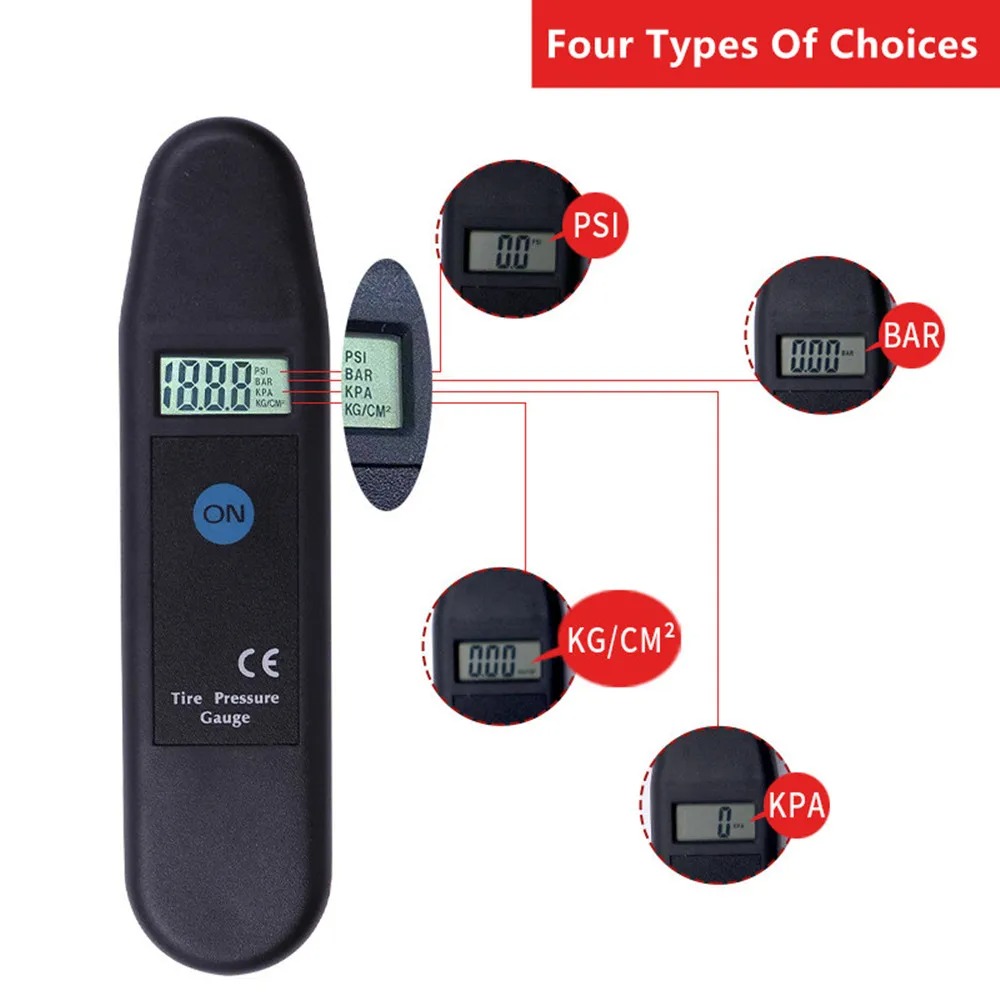 Zeepin Pengukur Tekanan Angin Ban Digital LCD Tire Pressure Gauge - VT800