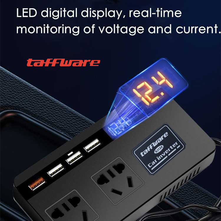 PU LI HAO Car Power Inverter DC 12V/24V to DC 220V 200W 4 USB Port - XJ124
